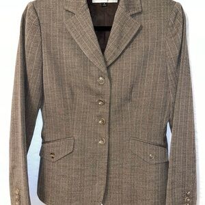 Classic Taupe Pinstripe Women's Blazer